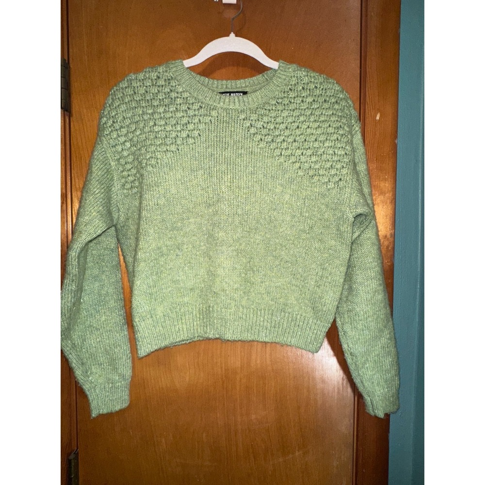 Steve‎ Madden Kiana Light Green Textured Women's Sweater XS